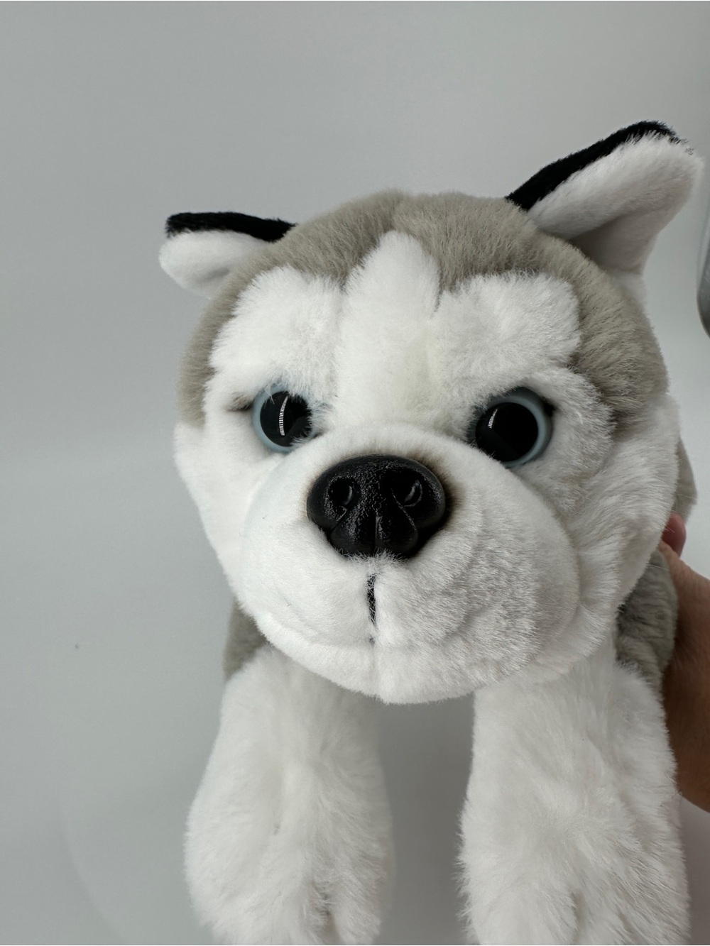 FAO Schwarz Adopt-A-Pet Gray White Husky Dog Wolf Stuffed Animal Plush 14"